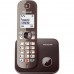 Ασύρματο Ψηφιακό Τηλέφωνο Panasonic KX-Panasonic KX-TG6851GRA με Μεγάλη Οθόνη και Ανοιχτή Ακρόαση Καφέ